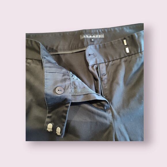 Theory Women's Chino Wide Flare Leg Dress Pants Black Size 12 - Picture 3 of 9